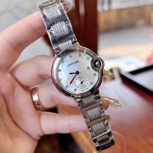 Cartier Ballon Bleu 33mm Replica Horloge - AAA Kwaliteit met Diamanten 1123165968 - side view